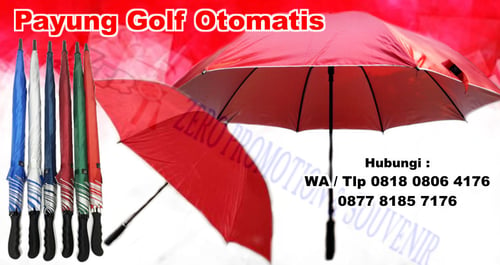 Souvenir Payung Golf otomatis - Sablon 1 warna 4 sisi