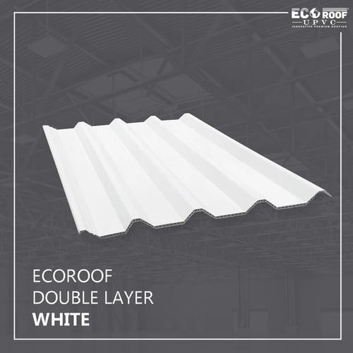 Atap Ecoroof UPVC Double Layer 5 Meter Putih