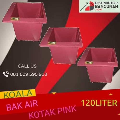 Bak Air Kotak Pink 120 Liter KOALA