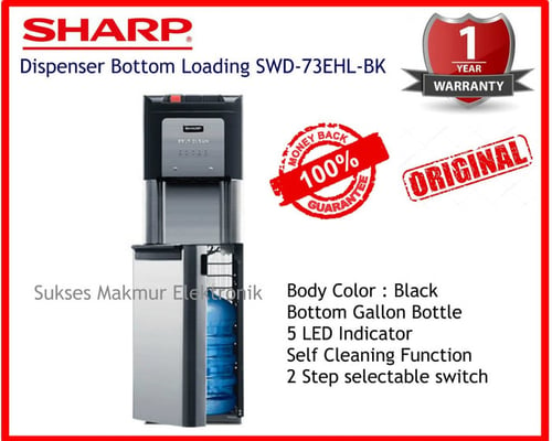 SHARP Dispenser SWD-73EHL-BK Stainless Steel Bottom Loading