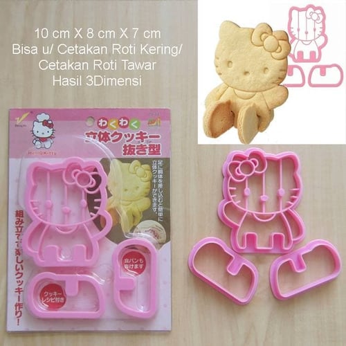 Cookies Ring Cutter Biscuit Mold Bread Cake Cetakan Kue Biskuit Roti Tawar Kering Hello Kitty 3D