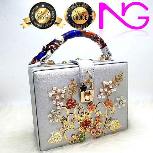 Tas Pesta Import Top Handbag SY8851 Silver