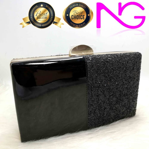 Tas Pesta Import Handbag Clutch Box W391 Black