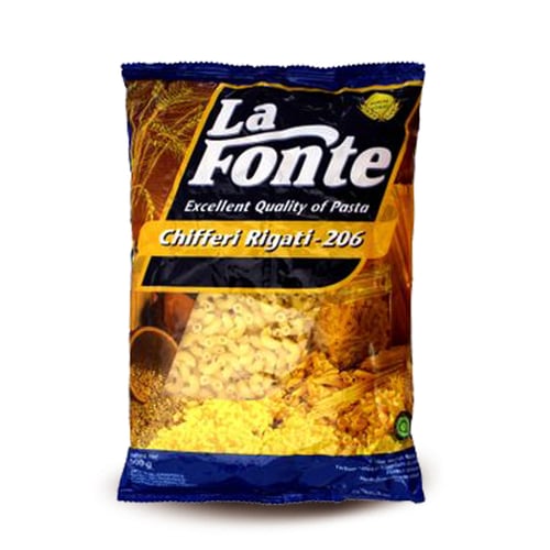 LA FONTE Pasta-Chiferi Rigati no 206 20x500Gr/Ctn