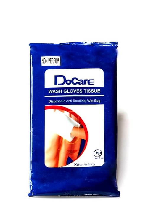 DOCARE Wash Gloves 4 Sheet Non Parfume