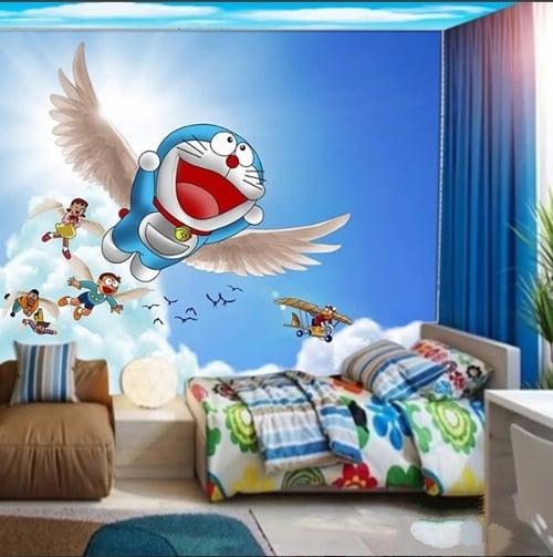 Wallpaper Custom 3D - Wallpaper Dinding Anak Doraemon
