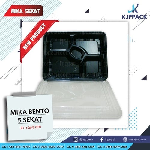 Mika Bento 5 Sekat Foodgrade - Kemasan Bento 5 sekat - Bento Box
