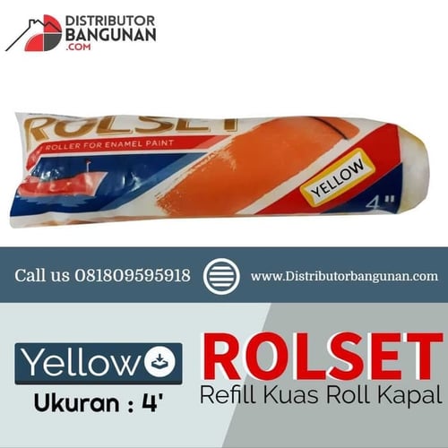 Refill Kuas Roll ROL SET White u/ cat Kayu Besi & Tembok Multifungsi