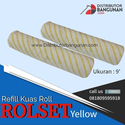 Refill Kuas Roll ROL SET Yellow u/ cat Kayu Besi & Tembok Multifungsi