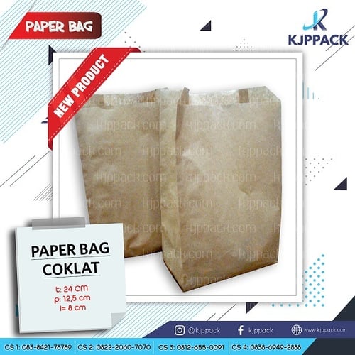 Paper Bag Anti Minyak Foodgrade - Paper Bag Craft - Kantong Snack - Qty 100pcs