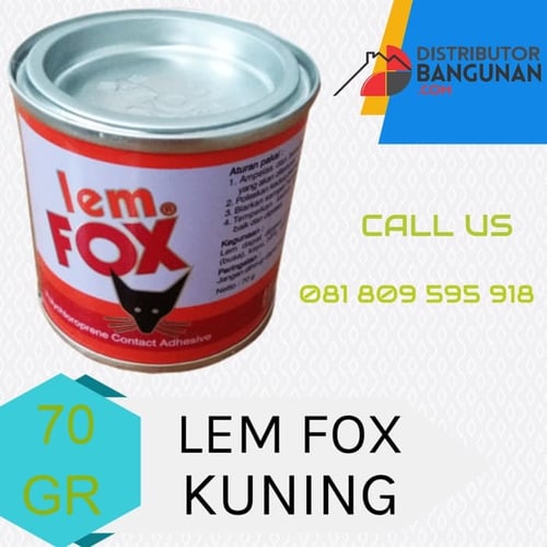 Lem Fox Aibon Kuning Serbaguna U/ Kayu Kemasan Kaleng 70 gram
