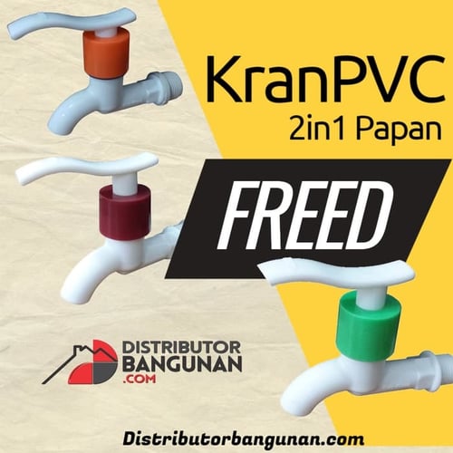 Kran Air Keran Air Taman PVC 2 in 1 Ukuran 1/2 Papan Freed