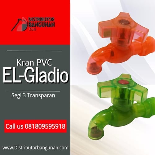 Kran 3/4 PVC Transparan Segi 3 ELGLADIO