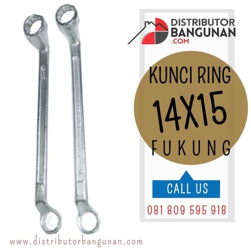 Kunci Ring Tebal Double Offset Spanners India 14x15