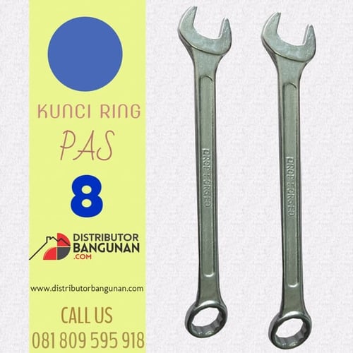 Kunci Ring Pas Tebal Double Offset Spanners India 8 C
