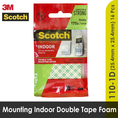 Mounting Double Tape Kotak Square Size 25.4 mm x 25.4 mm 3M Scotch 110 - 1D