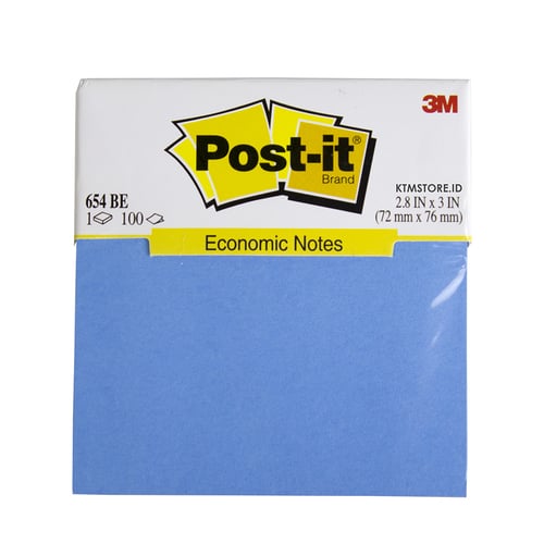 Post It 3M Warna Economic Notes, Memo Stick 654BE-BU