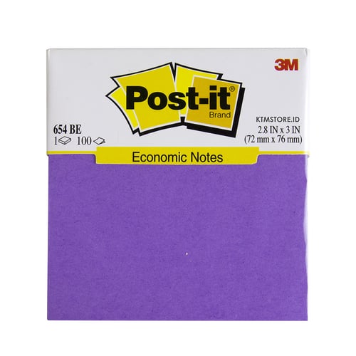 Post It 3M Warna Economic Notes, Memo Stick 654BE-PR