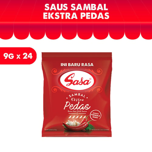 Sasa Sambal Extra Hot Sachet 9 gr - 1 Karton