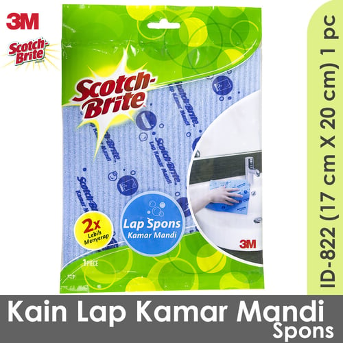 3M Scotch Brite Kain Lap Spons Sponge Kamar Mandi ID-822