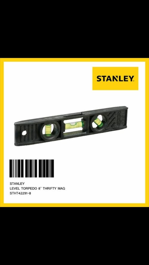 water pas 8" Plastic Magnetic Torpedo Level Stanley STHT42291-8