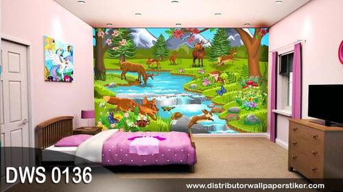Wallpaper Dinding 3d Kamar Tidur Anak Image Num 69