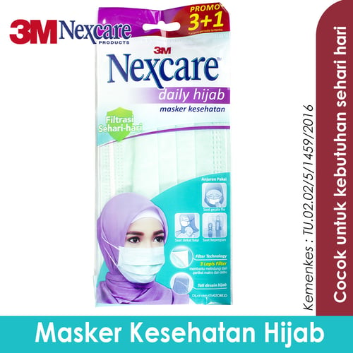 3M Masker Nexcare Daily Hijab 3 pcs - Masker Kesehatan Hijab MD-10
