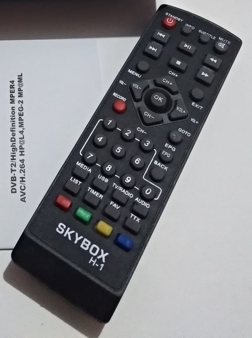 remote Skybox h-1 Set Top Box DVB-T2 tv digital