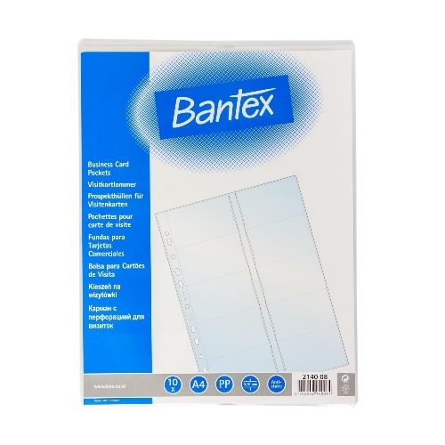 Bantex Business Card Pocket A4 in Pack of 10 pcs 20 name card 2140 08