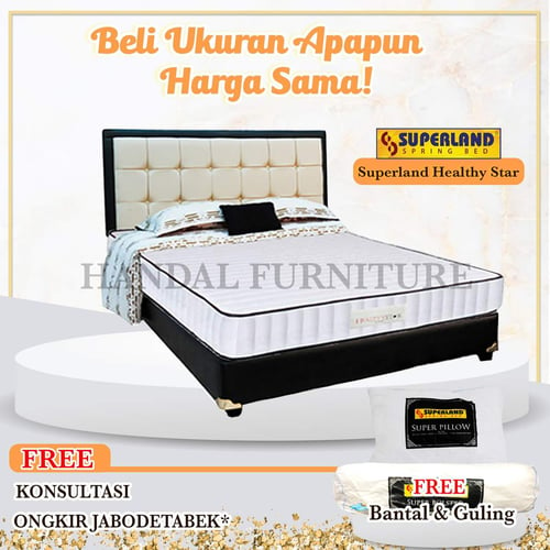Superland Set Kasur Spring Bed Healthy Star 160 x 200
