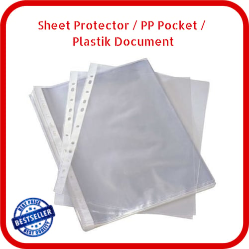PP Pocket Sheet Protector Plastic Document A4 isi 10 Lembar