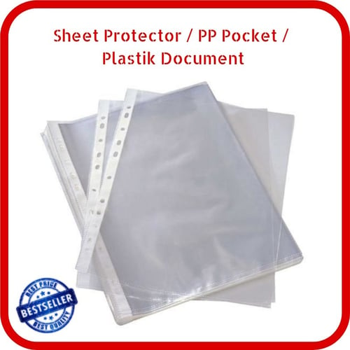 PP Pocket Sheet Protector Plastic Document F4 isi 10 Lembar