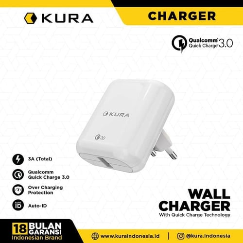 KURA Wall Charger Quick Charge 3.0 KURA Indonesia