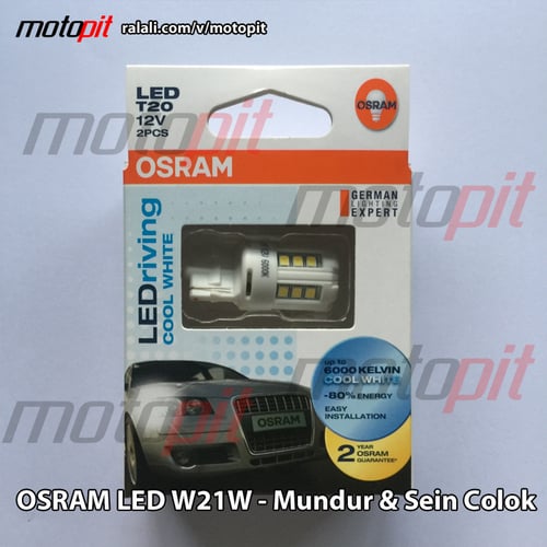 OSRAM LED T20 W21W Cool White - Lampu Mundur Sein Putih 6000K