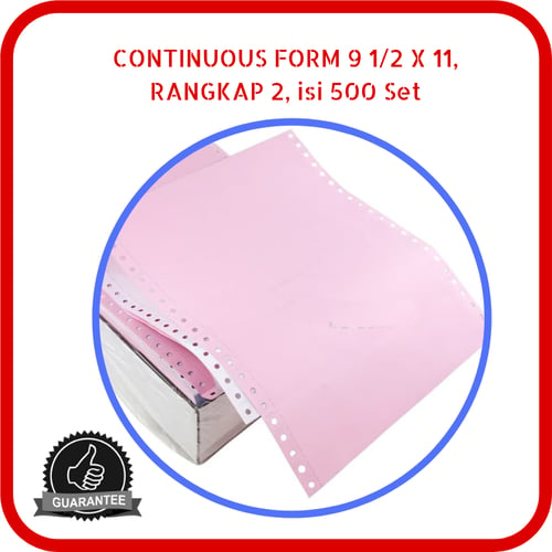 Continuous Form Paper NCR 9.5 x 11 2 Rangkap 500 Set Putih Pink