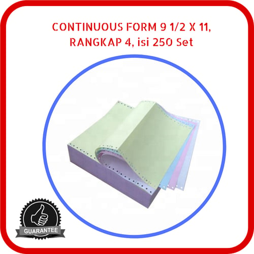 Continuous Form Paper NCR 9.5 x 11 4 Rangkap 250 Set Putih Pink Kuning Hijau