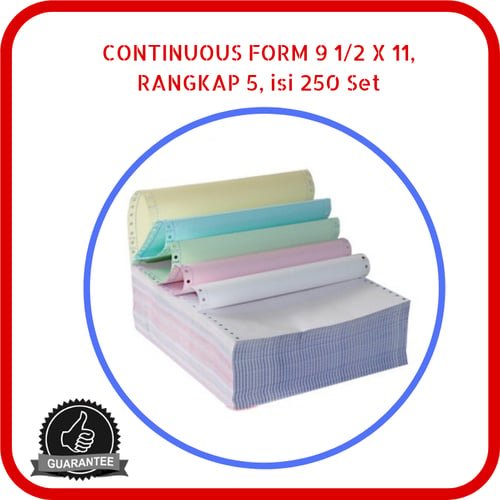 Continuous Form Paper NCR 9.5 x 11 5 Rangkap 250 Set Putih Pink Kuning Hijau Biru