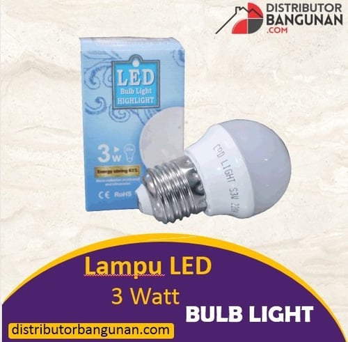 Lampu Led 3 Watt Bulb Light