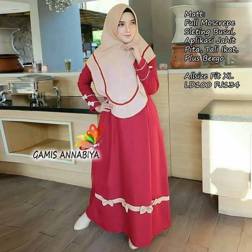 Gamis Annabiya Busui Maxi Dress Syari Muslimah Model Casual