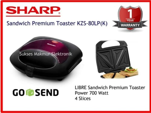 Ayo Di Order Sharp Sandwich Toaster KZS-80LP(K), 700 Watt, Cap. 4 Slices