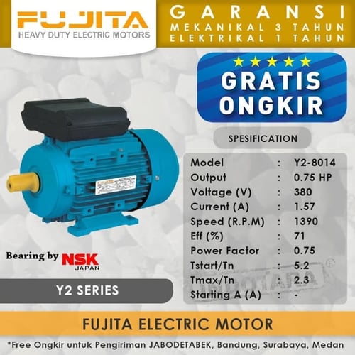 Fujita Electric Motor 3 Phase Y2-8014