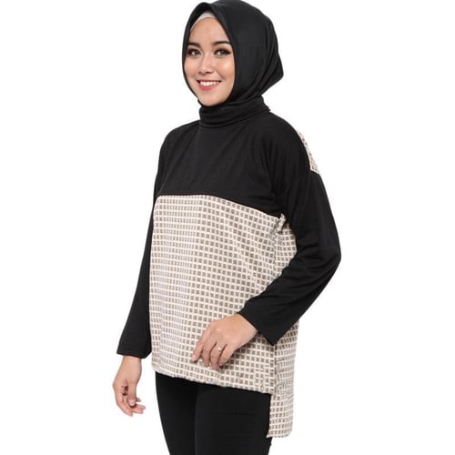 Rimas Arini Top Blouse Muslim Atasan Wanita - Cream Size XXL