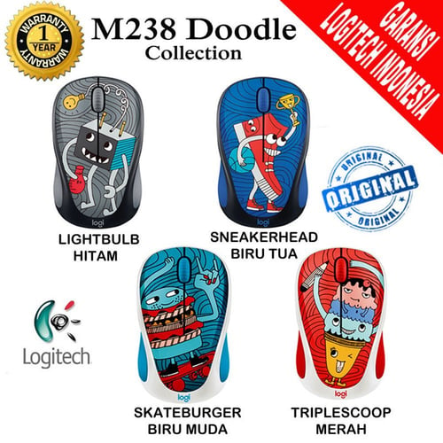 LOGITECH WIRELESS MOUSE DOODLE COLLECTION 238