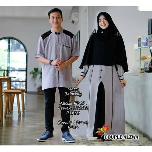 Couple Alzwa Couple Gamis Muslimah Model Casual