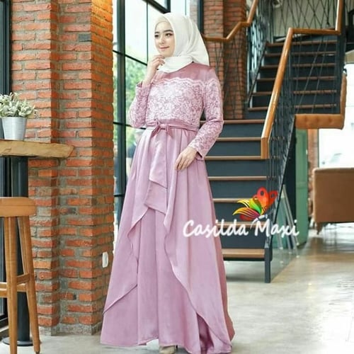 Gamis Casilda Maxi Dress Syari Muslimah Model Casual