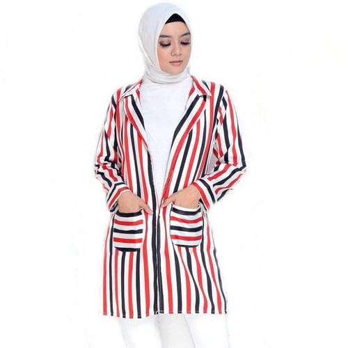 Rimas D-0328 Coat Cardigan Muslim Wanita - Merah Size L