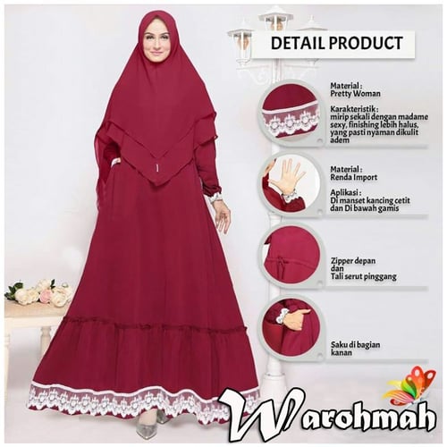 Terlaris Gamis Warohmah Busui Maxi Dress Syari Muslimah Model Casual Terkini
