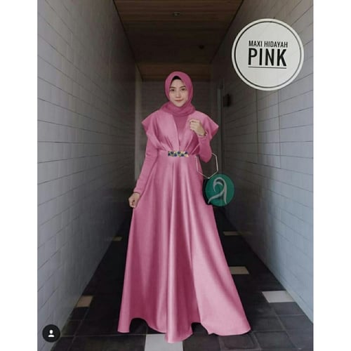 Terlaris Gamis Hidayah Jumbo Maxi Dress Syari Muslimah Big Size Model Casual Terkini