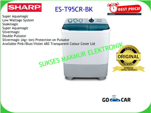 Sharp Mesin Cuci - Cap. 9kg - ES-T95CR-BK