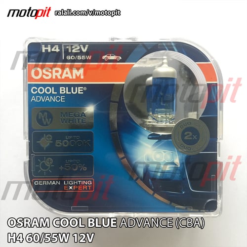 Osram CBA H4 Cool Blue Advance 5000K 12V 60/55W Lampu Halogen Putih